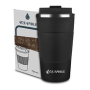 Aquaphile Vacuum Insulated Coffee Travel Mug Double Walled Reusable Cups Black 17 Fluid Ounces