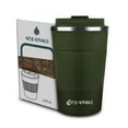 thumbnail image 1 of Aquaphile Vacuum Insulated Coffee Travel Mug Double Walled Reusable Tumbler Cups Green 12 Fluid Ounces, 1 of 8
