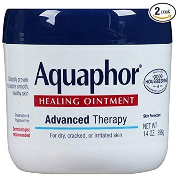 Aquaphor Advanced Therapy Healing Ointment Skin Protectant Jar, Unscented, 14 oz (Pack of 2)
