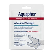 Aquaphor Repairing Foot Masks for Dry Feet, Moisturizing Socks with Shea Butter & Avocado Oil, 1 Pair, 0.7 fl oz