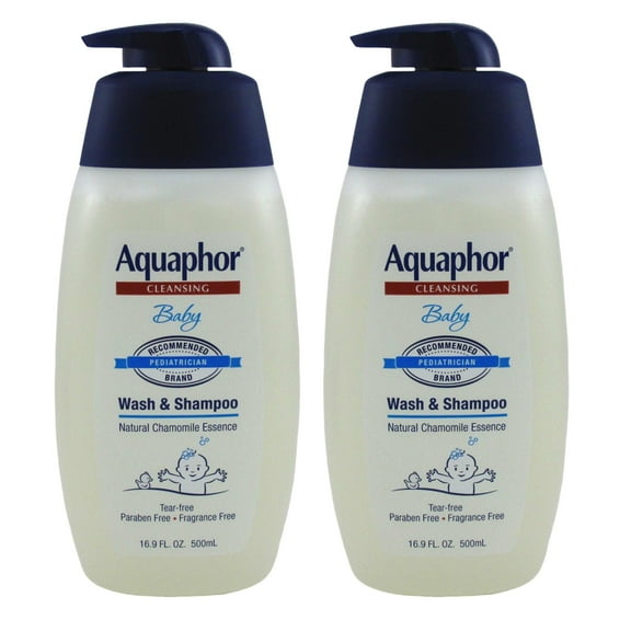 Aquaphor Baby Cleansing Wash & Shampoo 16oz Pump (Pack of 2)
