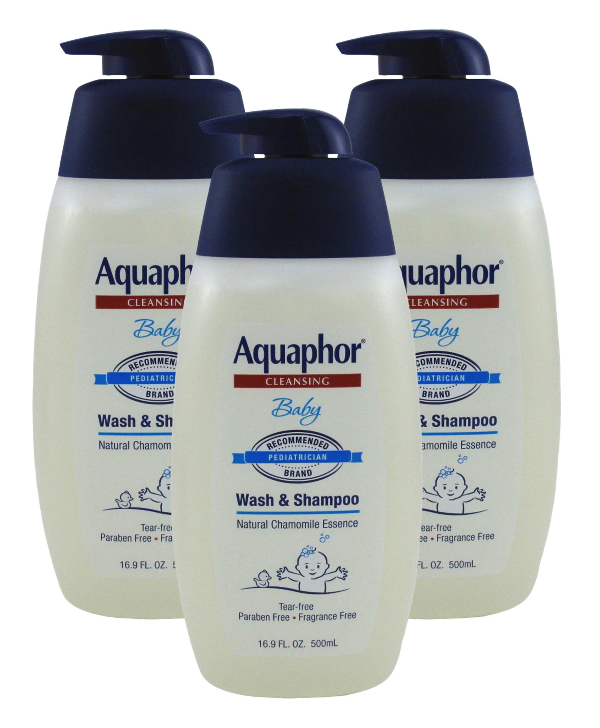 Aquaphor Baby Cleansing Wash & Shampoo 16oz Pump (Pack of 3)