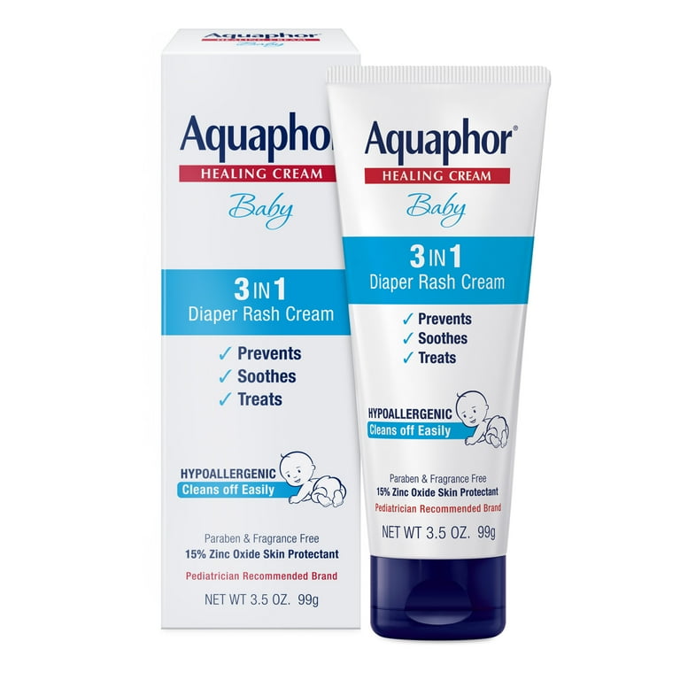 Aquaphor Baby Diaper Rash Cream with Zinc Oxide, Hypoallergenic