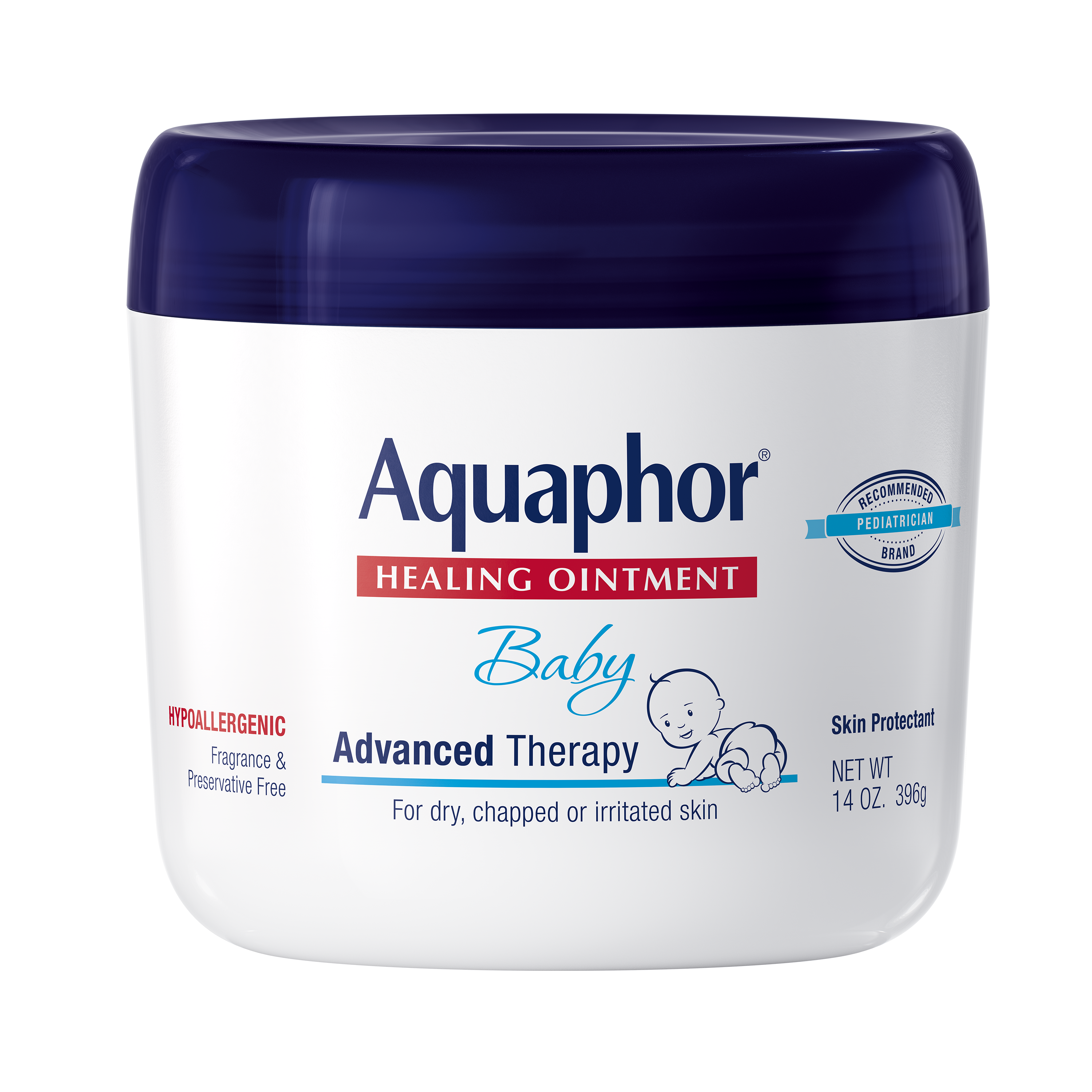 Aquaphor Baby Healing Ointment Advanced Therapy Skin Protectant, Dry Skin and Diaper Rash Ointment, 14 Oz Jar - image 1 of 12