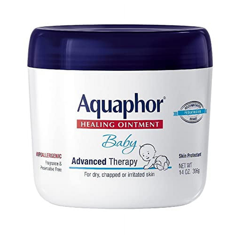 Aquaphor Baby Healing Ointment Advanced Therapy Skin Protectant Dry Skin and Diaper Rash Ointment 14 Oz Jar