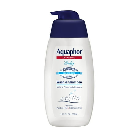 Aquaphor Baby Wash & Shampoo, Fragrance Free and Tear Free for Baby's Sensitive Skin, 16.9 fl oz
