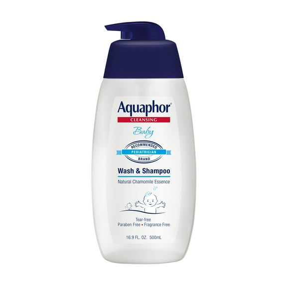 Aquaphor Baby Wash & Shampoo, Fragrance Free and Tear Free for Baby's Sensitive Skin, 16.9 fl oz