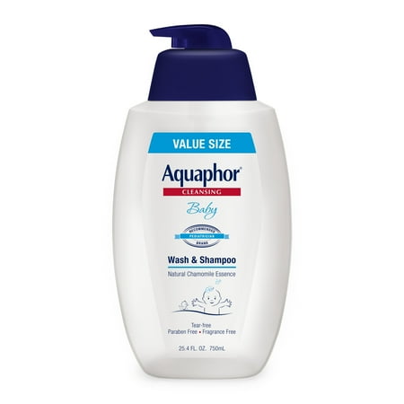 Aquaphor Baby Wash & Shampoo, Fragrance Free and Tear Free for Baby's Sensitive Skin, 25.4 fl oz