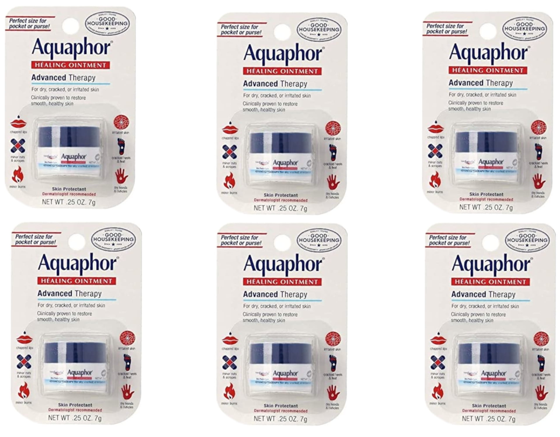Aquaphor Healing Ointment, Advanced Therapy .25oz. (Pack of 6)