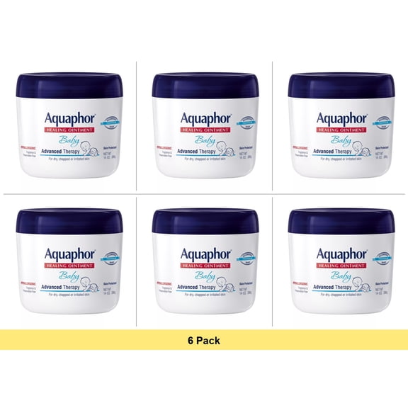 Aquaphor Healing Ointment Advanced Therapy Skin Protectant, 14 Oz Jar - 6 Pack Bundle