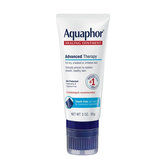 Aquaphor Healing Ointment Skin Protectant for Dry, Cracked, Irritated Skin, Touch-Free, 3 oz