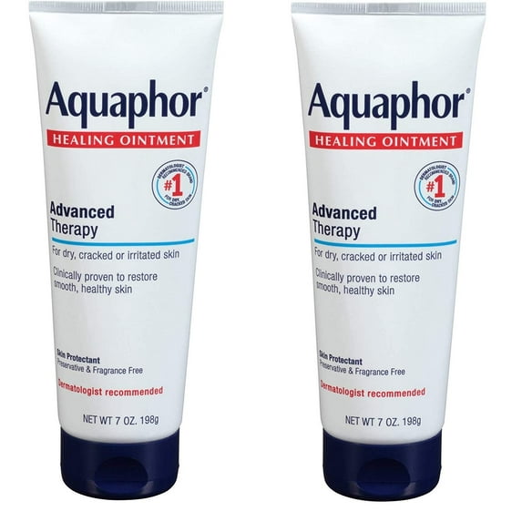 Aquaphor Healing Ointment - Dry Skin Moisturizer - Hands, Heels, Elbows, Lips, 7 oz. Tube, 2 Pack