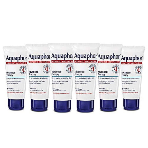 Aquaphor Healing Ointment Advanced Therapy Skin Protectant for Dry Cracked Irritated Skin, 1.75 oz Tube (Pack of 6)