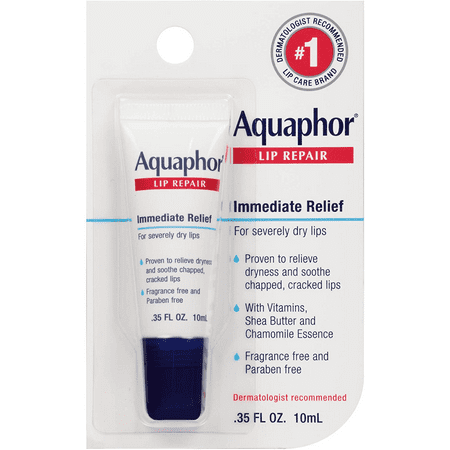 Aquaphor Lip Repair Ointment - Long-Lasting Moisture to Soothe Dry Chapped Lips