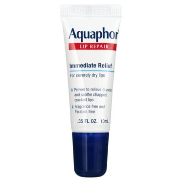 Aquaphor Lip Repair Ointment, Long-lasting Moisture to Soothe Dry Chapped Lips, .35 fl. oz. Tube