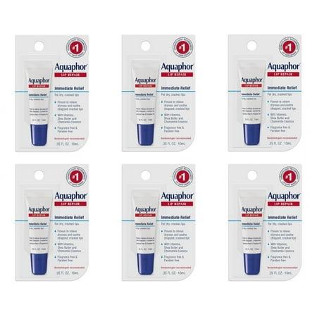 Aquaphor Lip Repair + Protect .35 Fluid Ounce 6 Pack