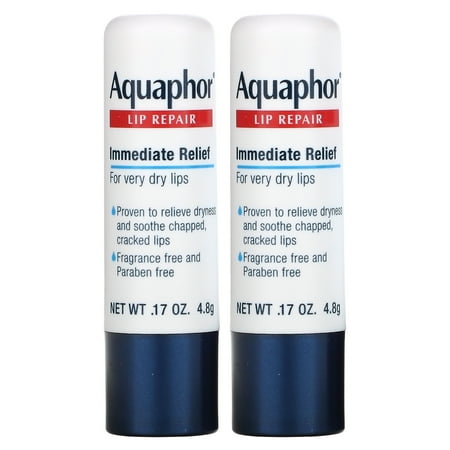 Aquaphor, Lip Repair Stick, Immediate Relief, 2 Sticks, 0.17 oz (4.8 g)