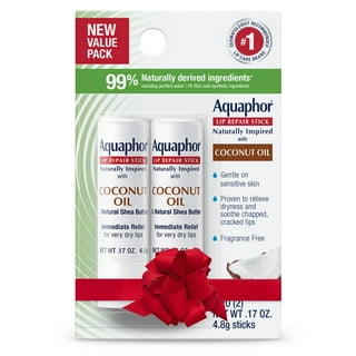 Aquaphor Naturally Inspired Lip Repair Stick, Lip Balm with Coconut Oil, 0.17 oz Stick