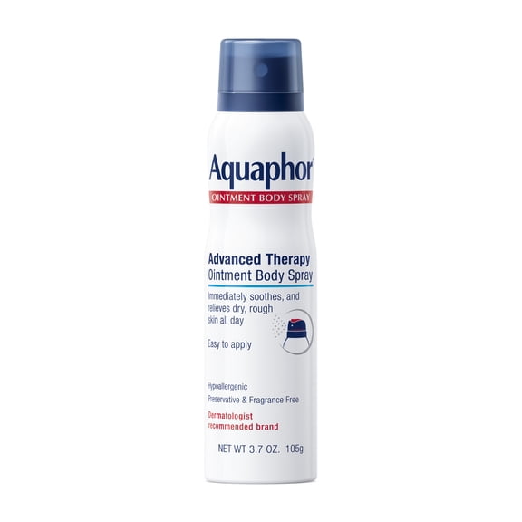 Aquaphor Ointment Body Spray for Dry Rough Skin, Fragrance Free, Easy-to-Apply, 3.7 oz