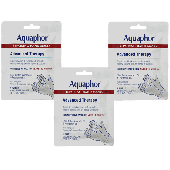 Aquaphor Repairing Hand Mask Advanced Threapy Intensive Hydration 3 Pairs