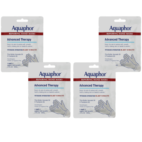 Aquaphor Repairing Hand Mask Advanced Threapy Intensive Hydration 4 Pairs