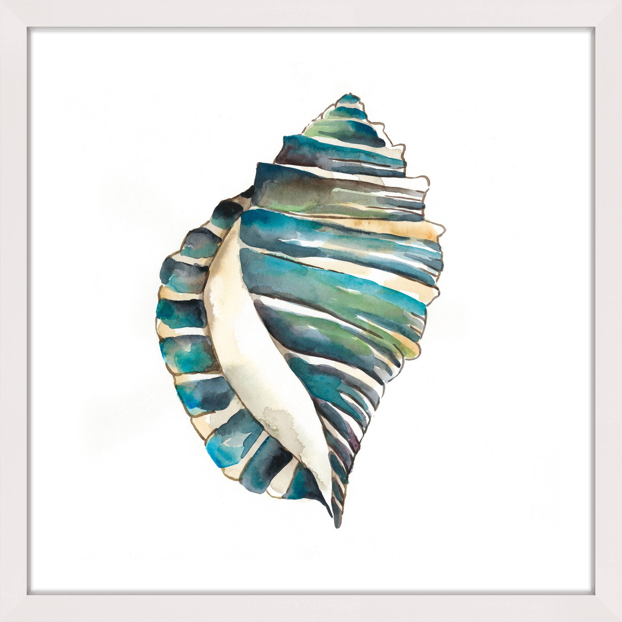 "Aquarelle Shells I" Framed Painting Print