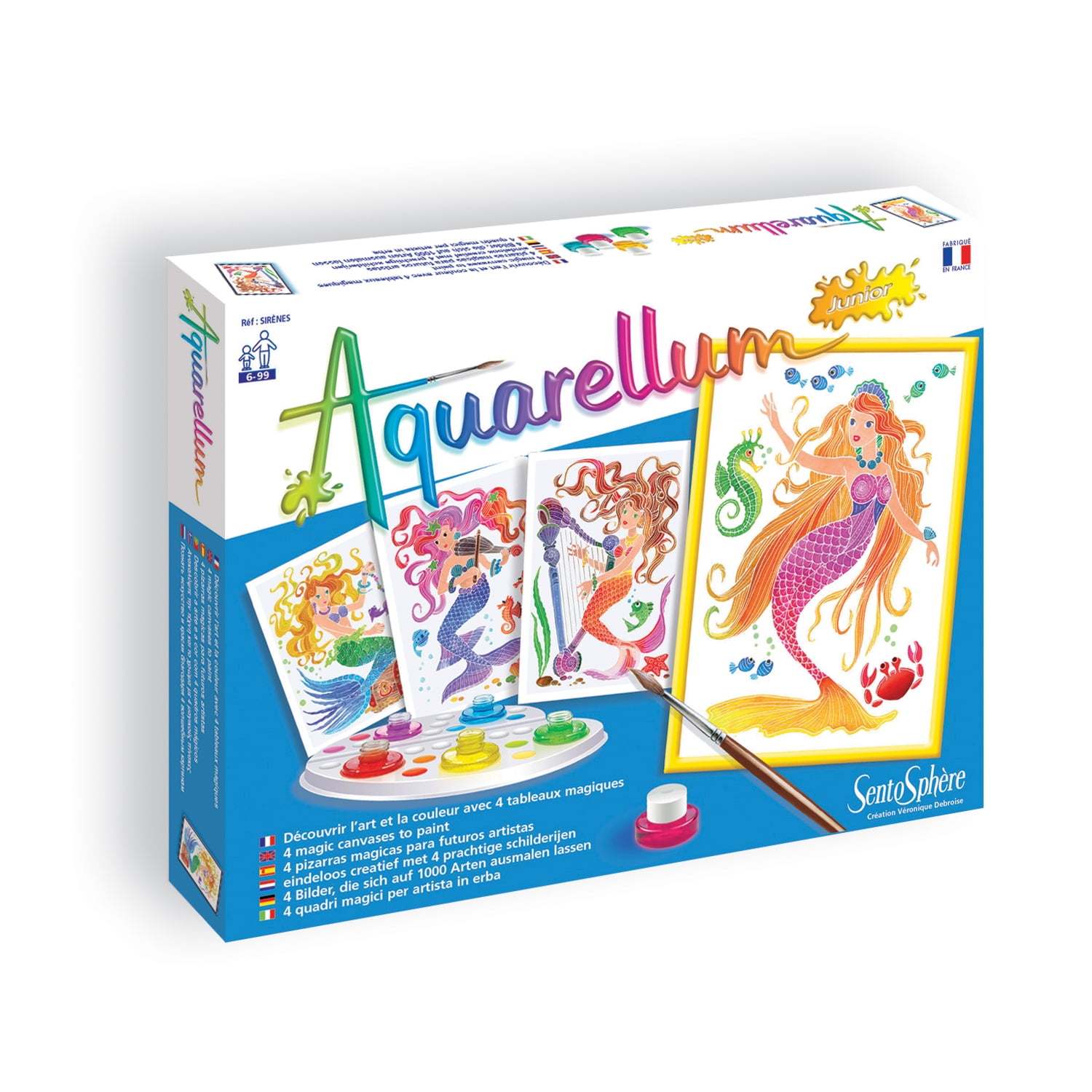 Sentosphere Aquarellum Junior: Reiter Set – 4 Malvorlagen, 5 Aquarellfarben, Pinsel & Zubehör, Ab 7 Jahren