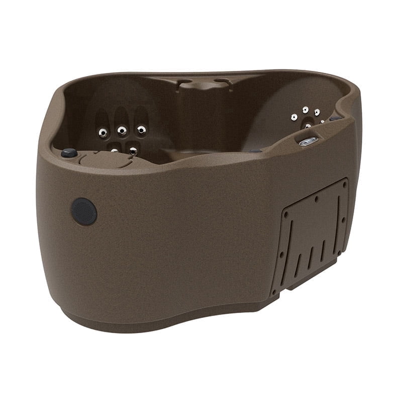 Premium 300 2-Person Plug and Play Hot Tub with 20 Stainless Jets, Heater, Ozone and LED Waterfall in Brownstone