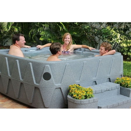 Aquarest Spas AR-500 Premium 5-Person 29-Jet Plug And Play with Ozonator - LED waterfall -2hp pump - Graystone