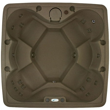 Aquarest Spas Pumps AR-600 Premium 6 Person - 29 Jet Square Plug and Play Convertible Hot Tub with Ozonator - LED waterfall - 2hp pump – Brownstone