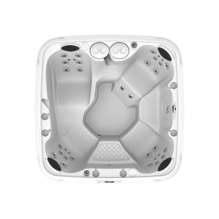 Aquarest Spas DayDream Ensemble 3500L 6-Person 35-Jet Plug and Play Hot Tub with Waterfall, Step with Handrail, and Cover with Lifter, Whitestone/Black