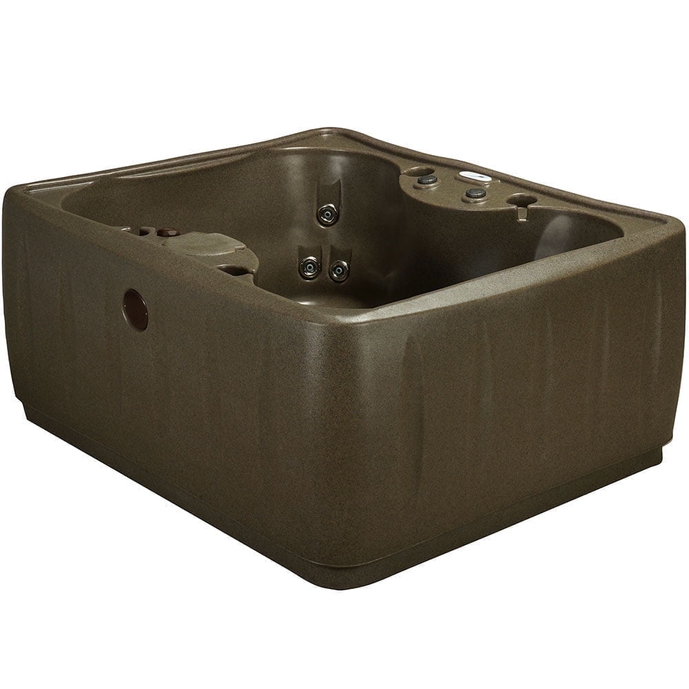 Brownstone 4-Person Rectangular Plug & Play Hot Tub with LED Waterfall