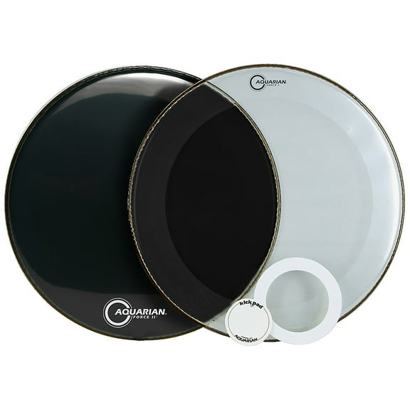 Aquarian Force Series Bass Drum Head Pak Black 22 in.