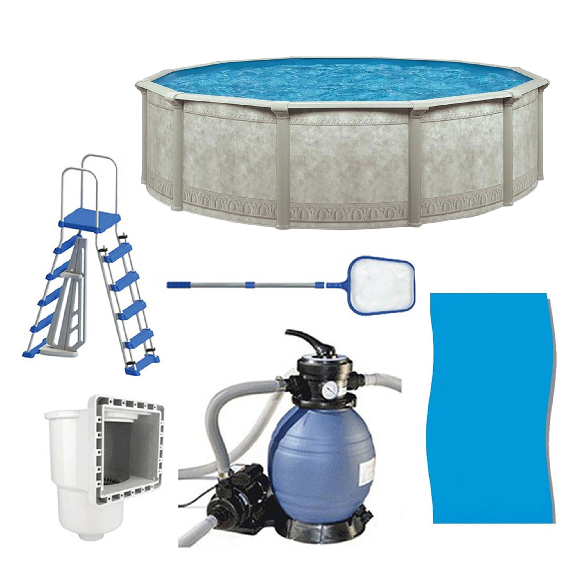 Venetian Khaki 18ft x 52in Steel Above Ground Pool Package
