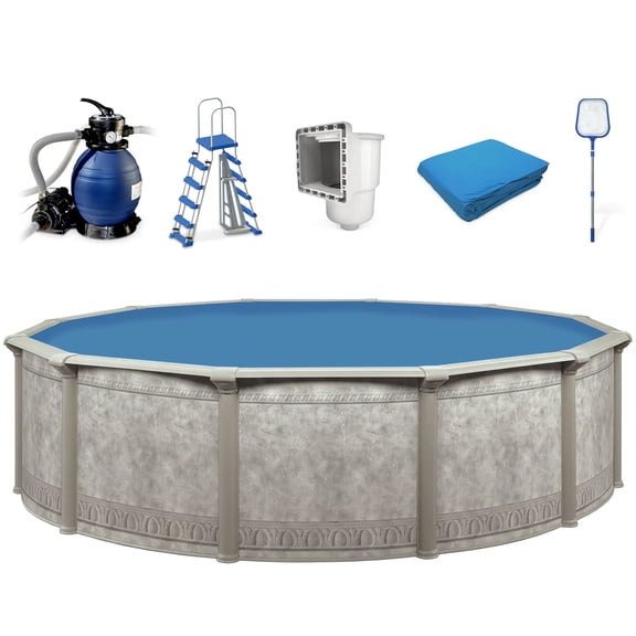 Aquarian Khaki Venetian Complete Above Ground Swimming Pool Package