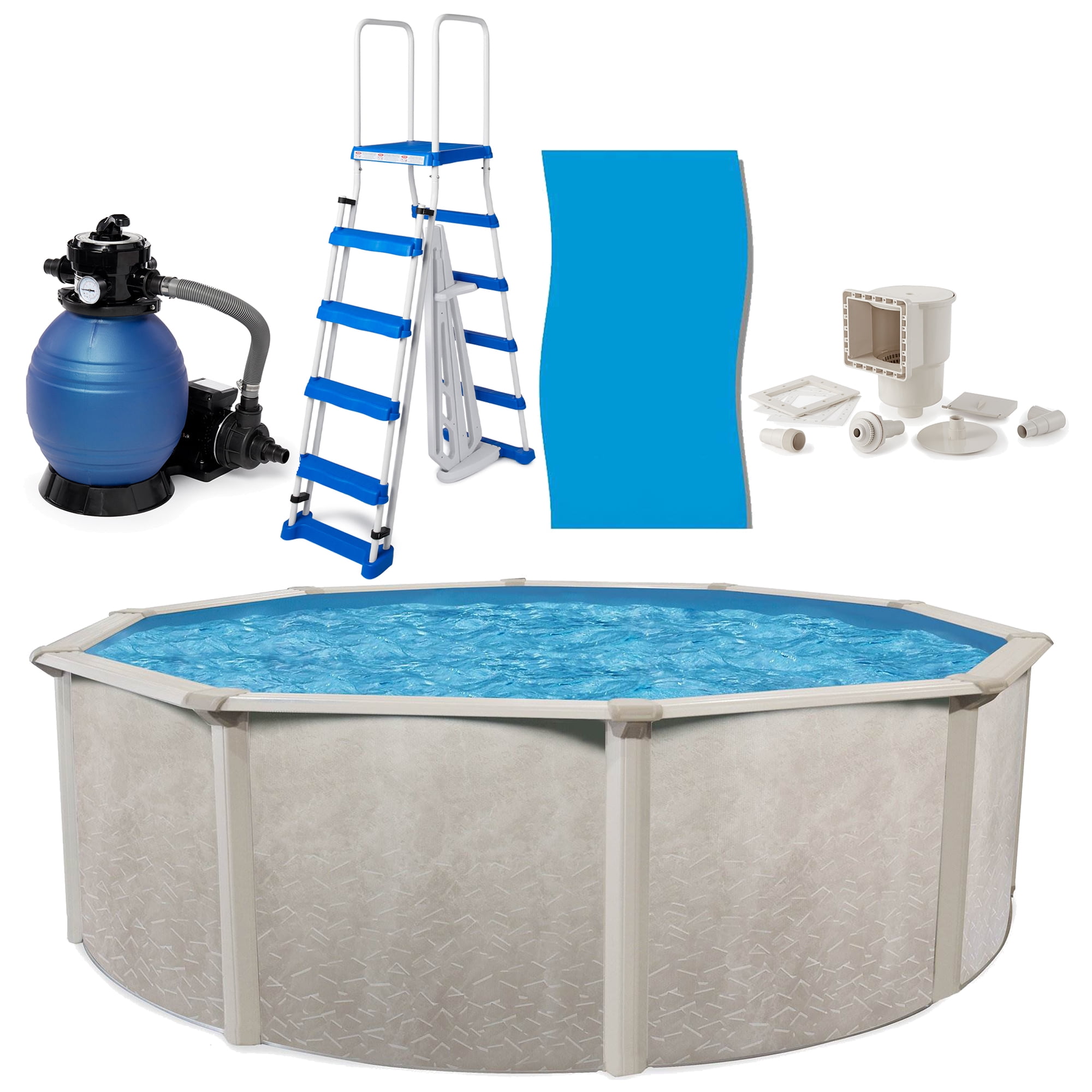 Phoenix 18' x 52" Steel Frame Above Ground Pool Kit with Sand Filter