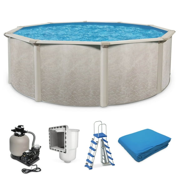 Aquarian Phoenix 21 Foot x 52 Inch Above Ground Pool Kit with Pump & Ladder
