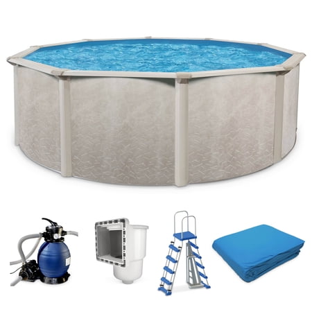 Aquarian Phoenix Steel Outdoor Above Ground Swimming Pool Kit, Gray