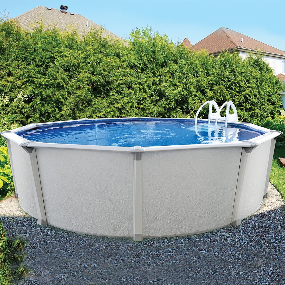 Aquarian Pools Fuzion Series 27ft Round Above Ground Steel Swimming ...