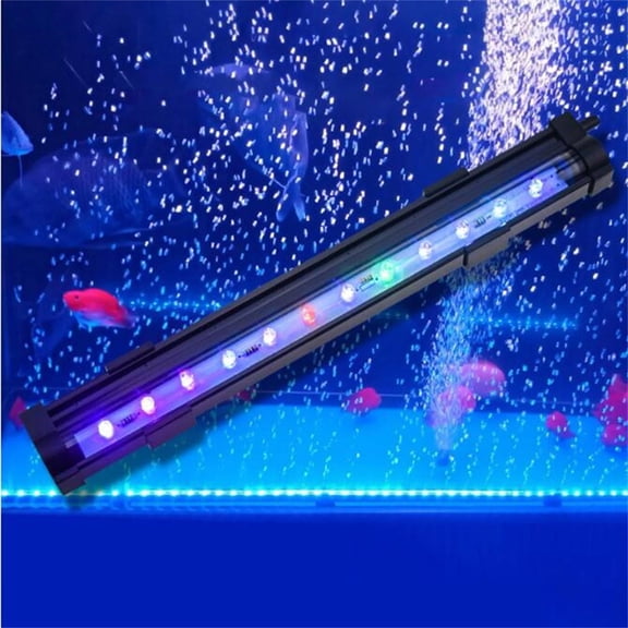 Aquarium Air Bubble LED Light, RGB LED Fish Tank Light with 16 Colors 4 Modes Remote with Control IP68 Aquarium Lamp with for Turtle Tank, Betta, Shrimp