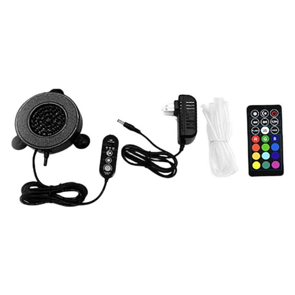 Aquarium Air Light LED Fish Tank Bubbler Stone Disk with 11 Super Bright Lamp Beads 16 Colors and 4 Modes Adjustable for Fish Tank Decoration Oxygenation