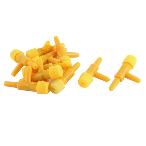 Aquarium Air Line Tubing Volume Flow Control Valves Outlet Yellow 10 Pcs