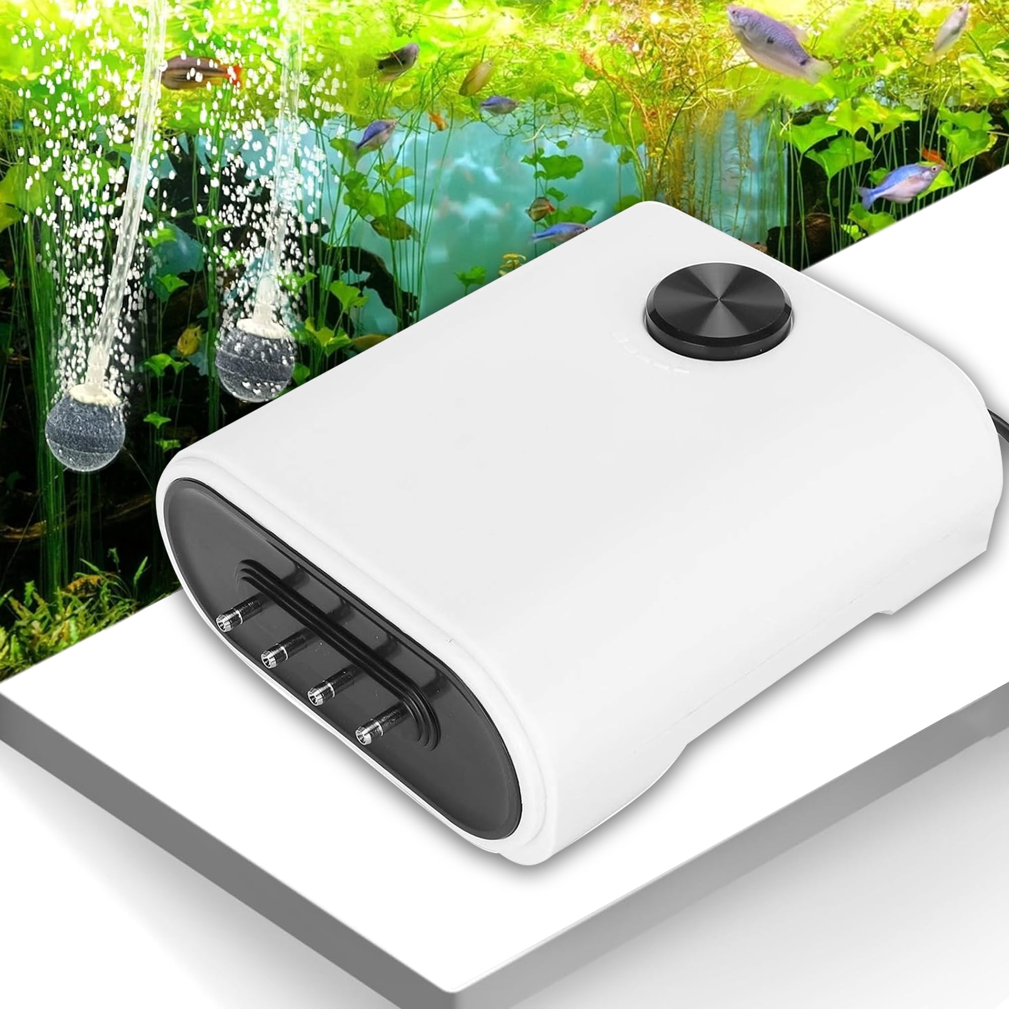 Aquarium Air Pump,Adjustable air bubbler for Fish,Quiet Aquarium Air Pump(4 outlets),Aquarium Air Pump Oxygen Pump for 20 to 100 Gallon