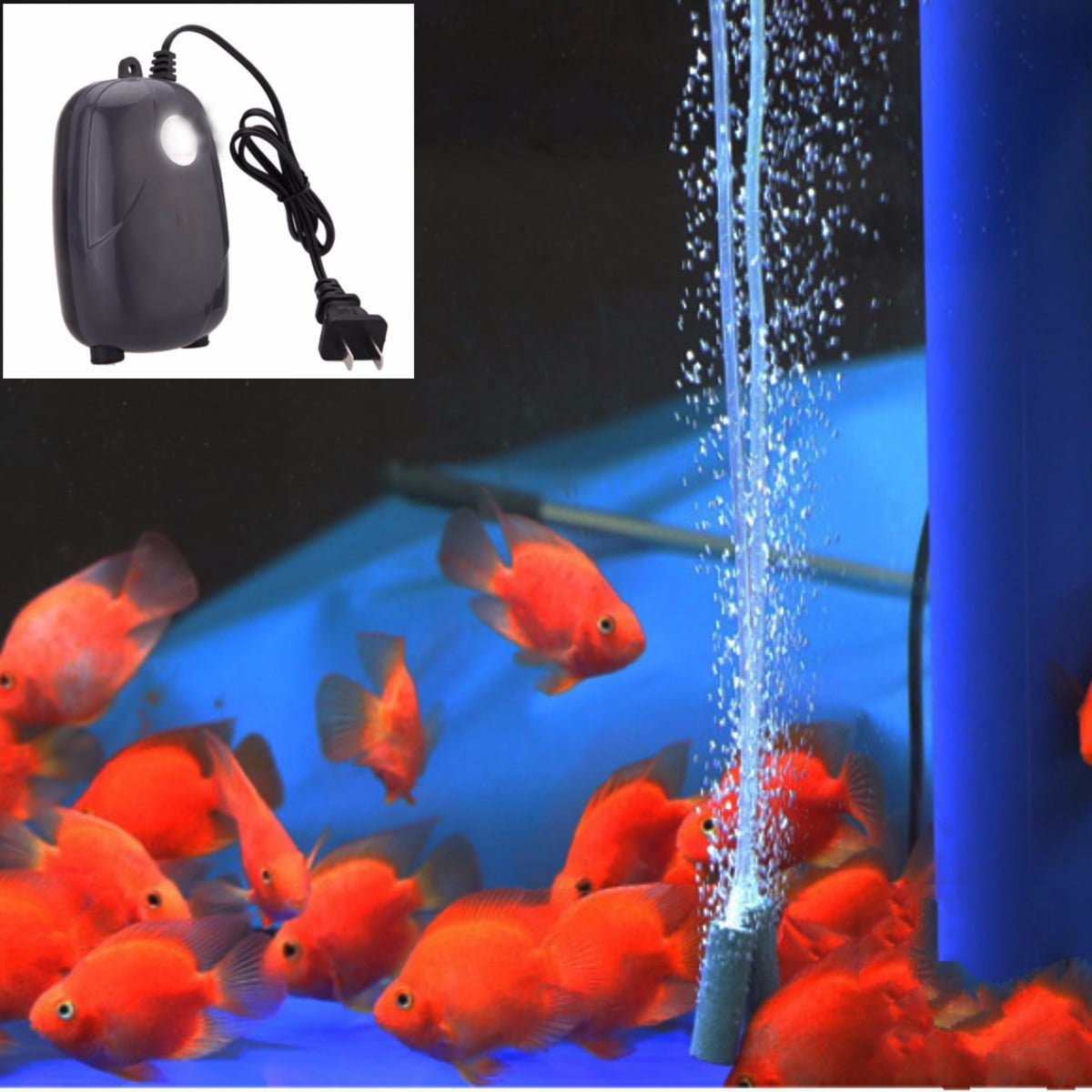 Aquarium Air Pump, Fish Tank Air Pump Oxygen Pump for Fresh & Saltwater ...