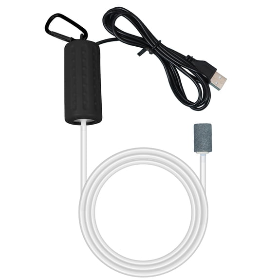 Hautllaif Aquarium Air Pump Mini USB Fish Tank Oxygen Air Pump Portable Ultra Silent Air Aerator Pump Energy Saving Oxygen Bubbler with Air Stone and Single Outlet Silicone Tube 1W