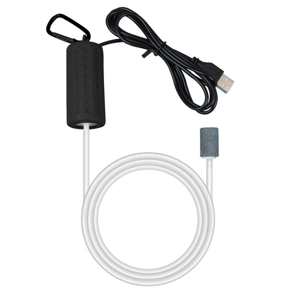 Hautllaif Aquarium Air Pump Mini USB Fish Tank Oxygen Air Pump Portable Ultra Silent Air Aerator Pump Energy Saving Oxygen Bubbler with Air Stone and Single Outlet Silicone Tube 1W