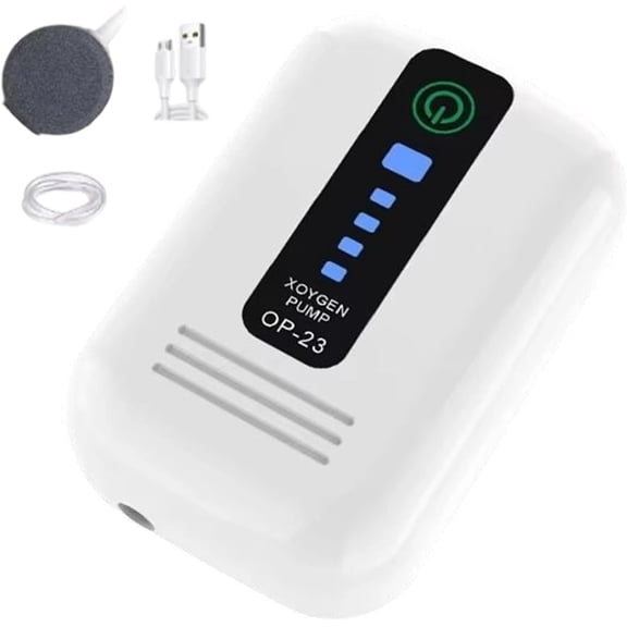 Aquarium Air Pump Quiet,Adjustable Oxygen Aerator | Quiet Single Hole Aerator for Fish Tank,for Fishing Outdoor Pond Hydroponic System