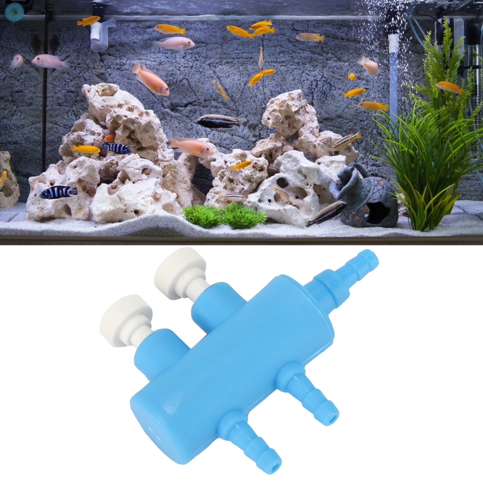 Aquarium Air Valve, Plastic Fish Oxygen Air Splitter For Carbon Dioxide