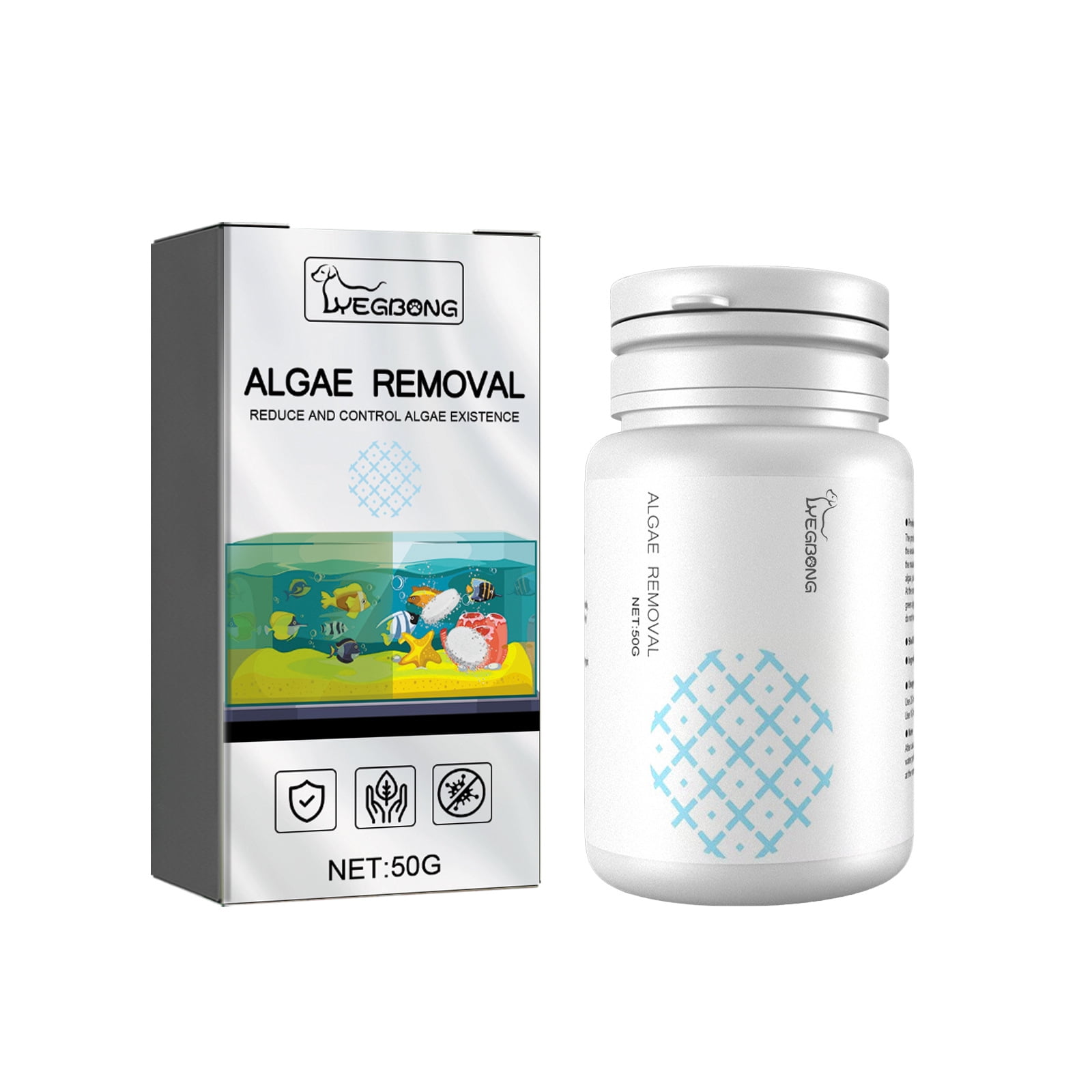 Aquarium Algae Removal Solution, Clean Algae and Moss in Fish Tanks