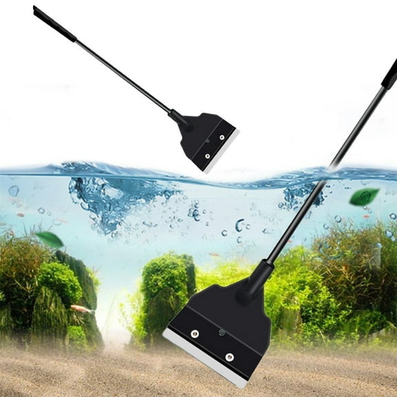 Aquarium Algae Scraper Cleaning Tool Kit | Long Handle Universal Tank Scraper | Efficient Water Grass Plant Cleaner for Freshwater & Saltwater | Easy Assembly | 13.3in Plastic | 1 Pc
